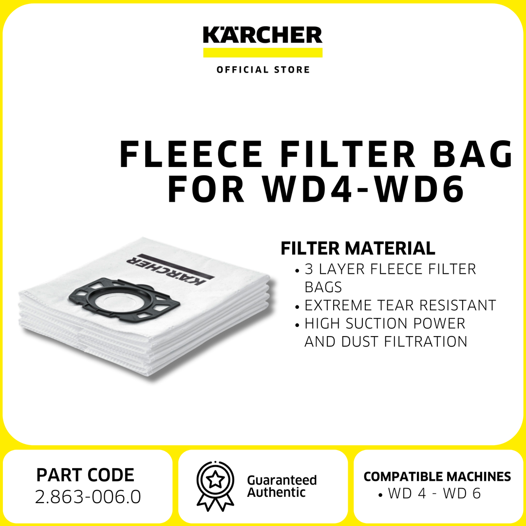 Karcher Fleece filter bag WD 4 / WD 6 | Acc. Dry Vacuum cleaner