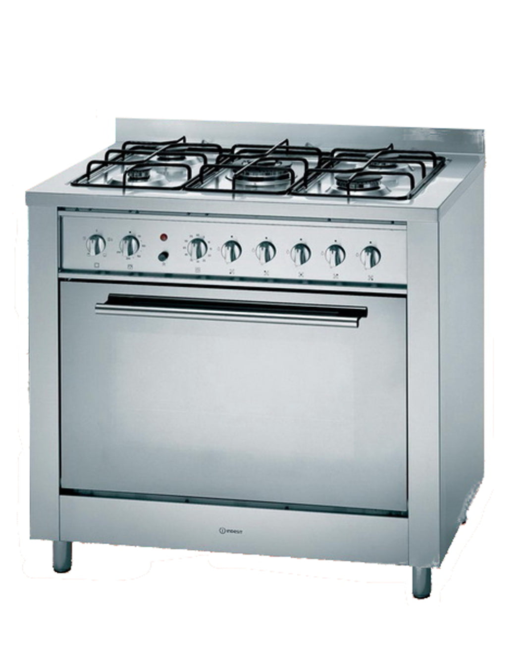 Indesit 90cm, Gas Burners + Electric Oven Free Standing Cooker I5GG1G X EX