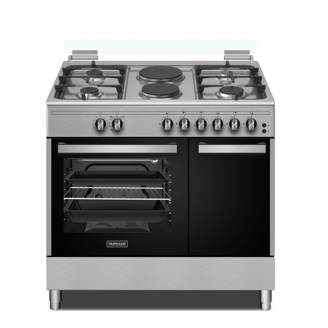Fabriano 90cm, 4 Gas + 2 Hot plate, Gas Oven Free Standing Cooker F9S42G2-SSS