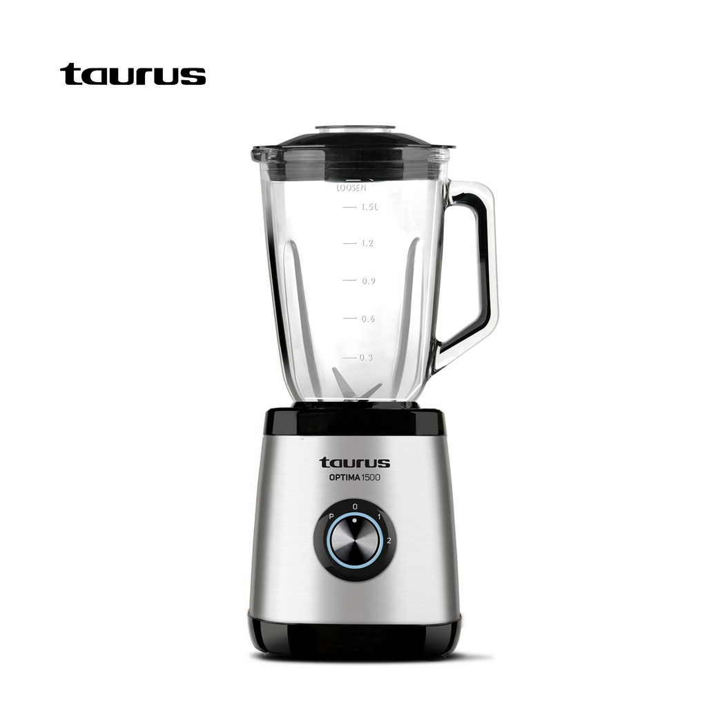Taurus Optima Vintage Blender - 1500W, Glazen Kan 1,8L, Ijscrushfunctie, 2 Snelheden Turbo, Retro Design Taurus Optima Vintage Blender - 1500W, Glazen Kan 1,8L, Ijscrushfunctie, 2 Snelheden Turbo, Retro Design