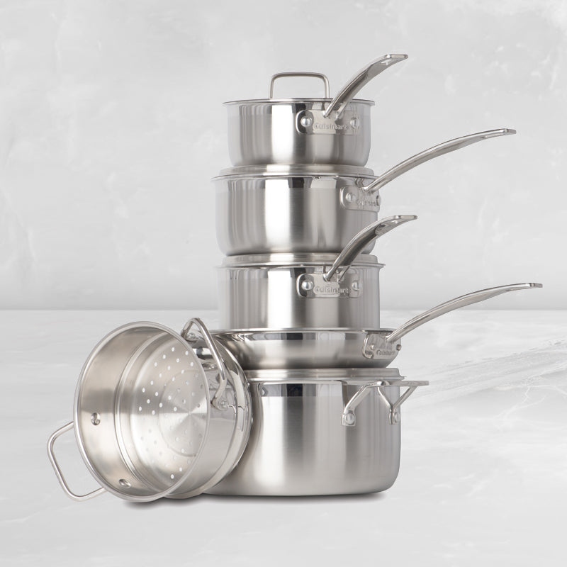 MCP-10C - 10PIECE MULTI-CLAD PRO TRIPLE PLY STAINLESS STEEL COOKWARE SET