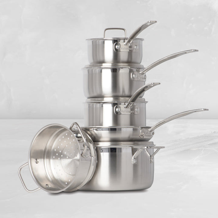 MCP-10C - 10PIECE MULTI-CLAD PRO TRIPLE PLY STAINLESS STEEL COOKWARE SET