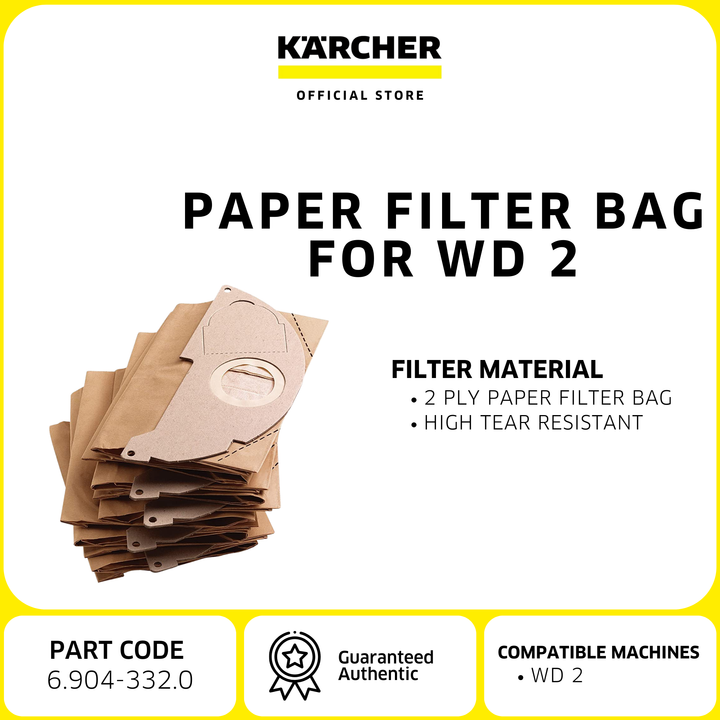 Karcher Paper filter bag for WD 2 | Acc.  Wet and Dry Vacuum Cleaner
