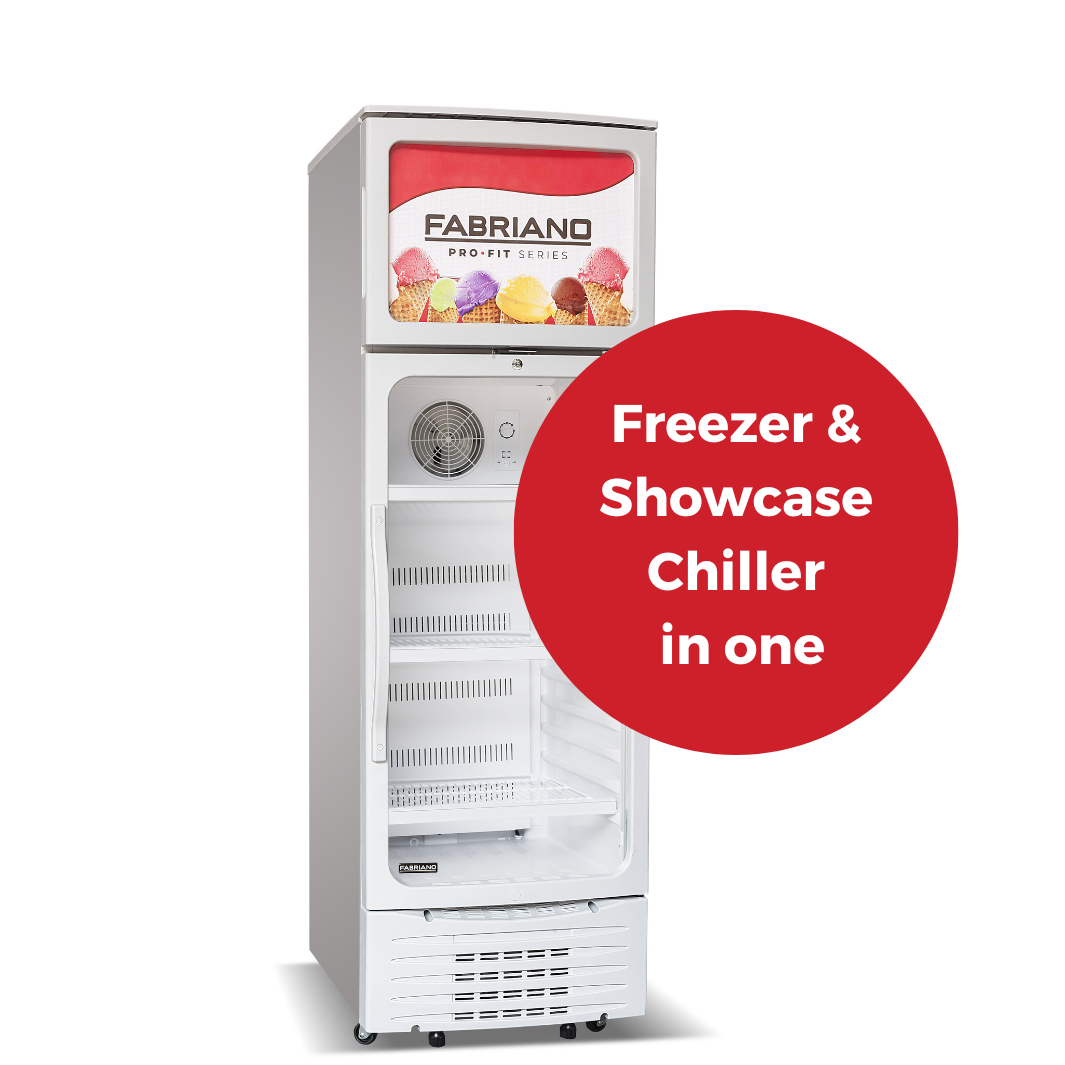 Fabriano 3cuft Freezer + 12cuft Chiller Combination Freezer and Showcase Chiller FFCC12SG