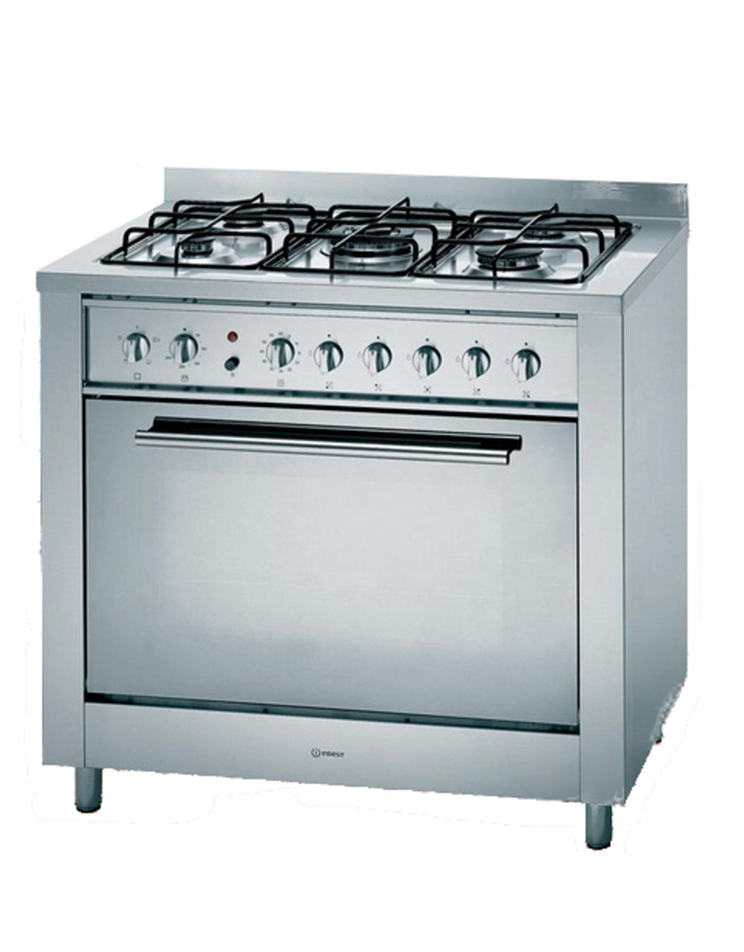 Indesit 90cm,  Gas Burners + Electric Oven Free Standing Cooker I5GG1G X EX