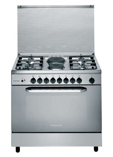 Ariston 90cm, 4 Gas Burners, 2 Electric Plate + Gas Oven Free Standing Cooker CN11SG1 X EX