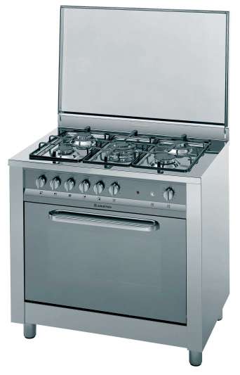 Ariston 90cm, 5 Gas Burners+ Gas Oven and Electric Grill Free Standing Cooker CP057 GT S
