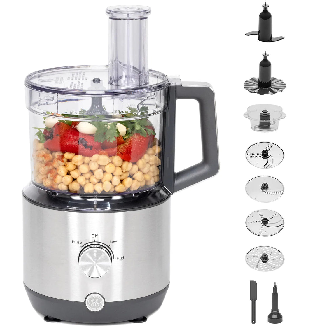 GE Appliances 12-Cup Food Processor with Accessories G8P1AASSPSS