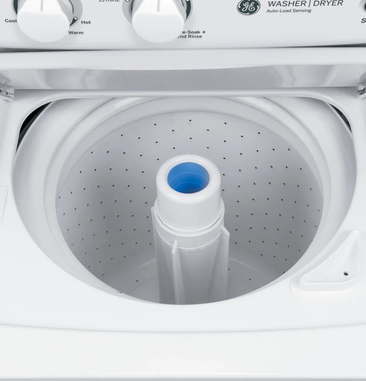 GE Appliances Unitized Spacemaker® 2.0 DOE cu. ft. Washer and 4.4 cu. ft. Electric Dryer GUD24ESSJWW