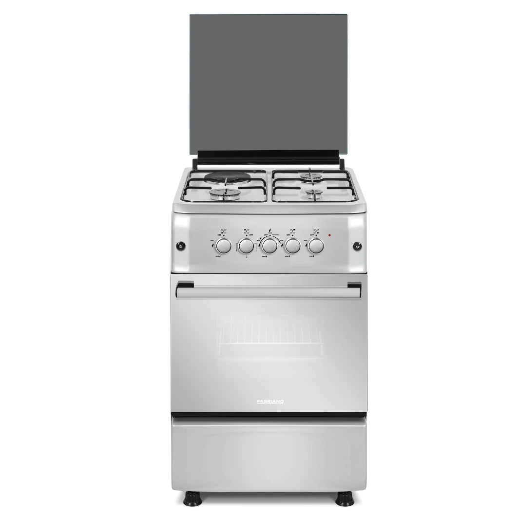 Fabriano 50cm, 3 Gas Burners, 1 Electric Plate + Gas Oven Free Standing Cooker F5S31G2-SS