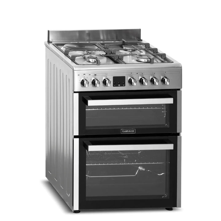 Fabriano 60cm, 3 Gas + 1 Hot plate + Electric Oven Double Cavity  Free Standing Cooker F6D31E5-SSS