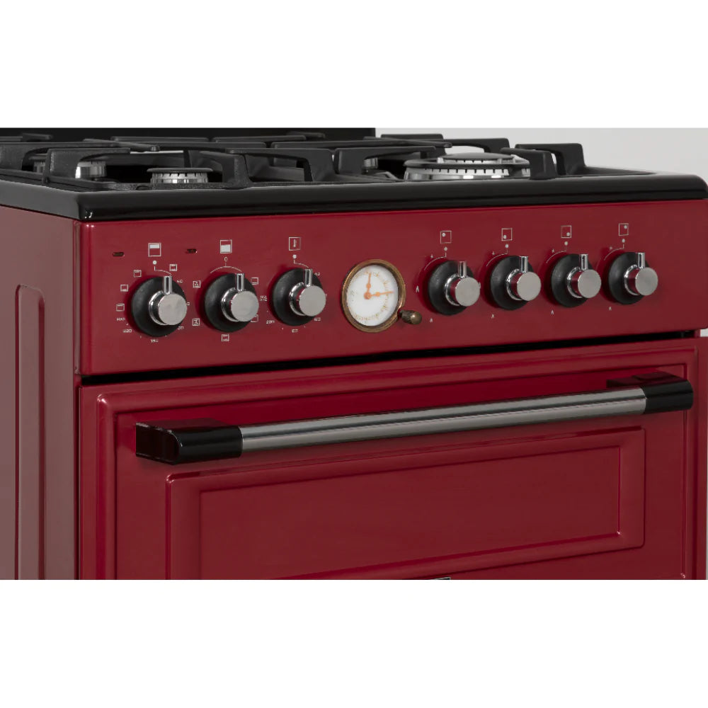 Fabriano 60cm, 4 Gas + Electric Oven Double Cavity Free Standing Cooker F6D40E5-RDS