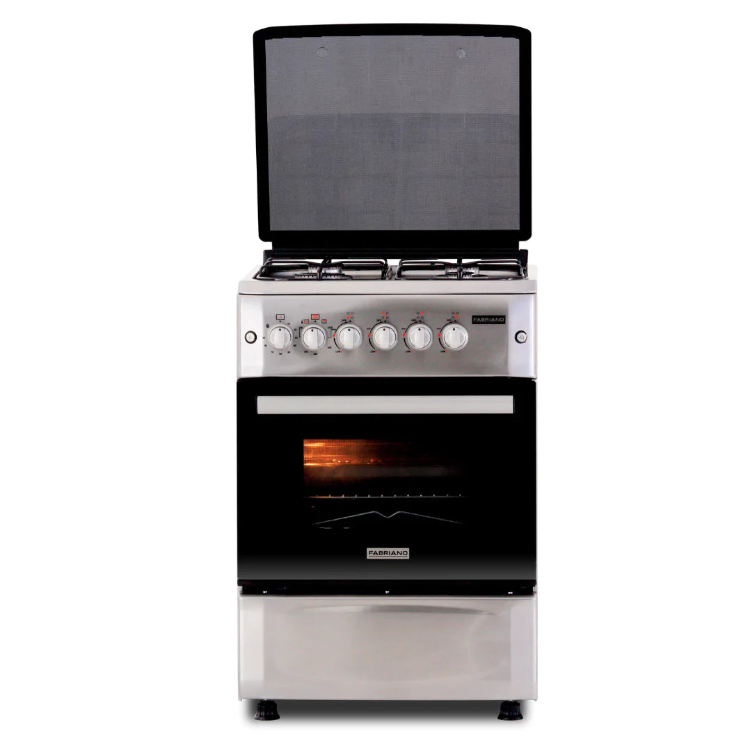 Fabriano 60cm, 4 Gas Burners + Gas Oven Free Standing Cooker F6S40G2-SS