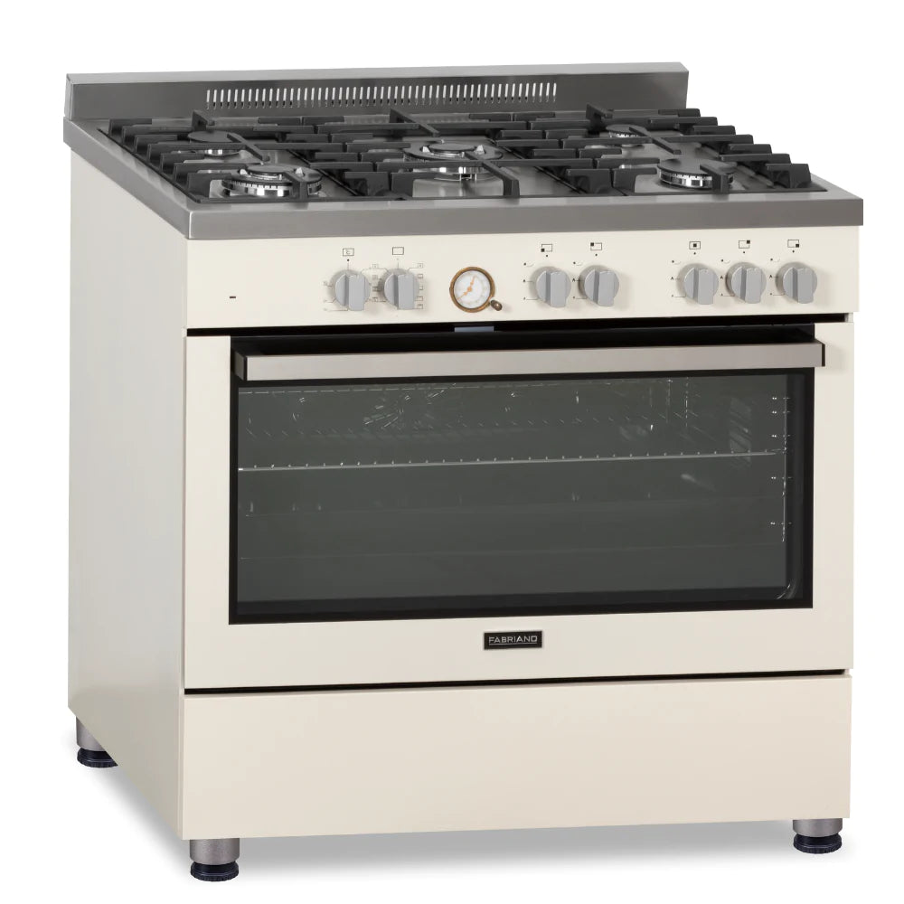 Fabriano 90cm, 5 Gas Burners + Electric Oven Free Standing Cooker F9P50E10-BGS