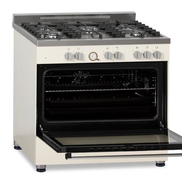 Fabriano 90cm, 5 Gas Burners + Electric Oven Free Standing Cooker F9P50E10-BGS