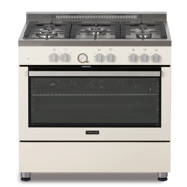 Fabriano 90cm, 5 Gas Burners + Electric Oven Free Standing Cooker F9P50E10-BGS