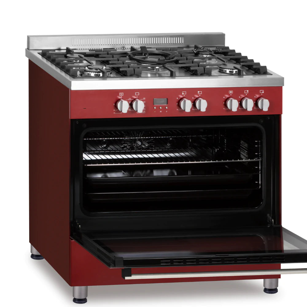 Fabriano 90cm, 5 Gas Burners + Electric Oven Free Standing Cooker F9P50E10-RDS