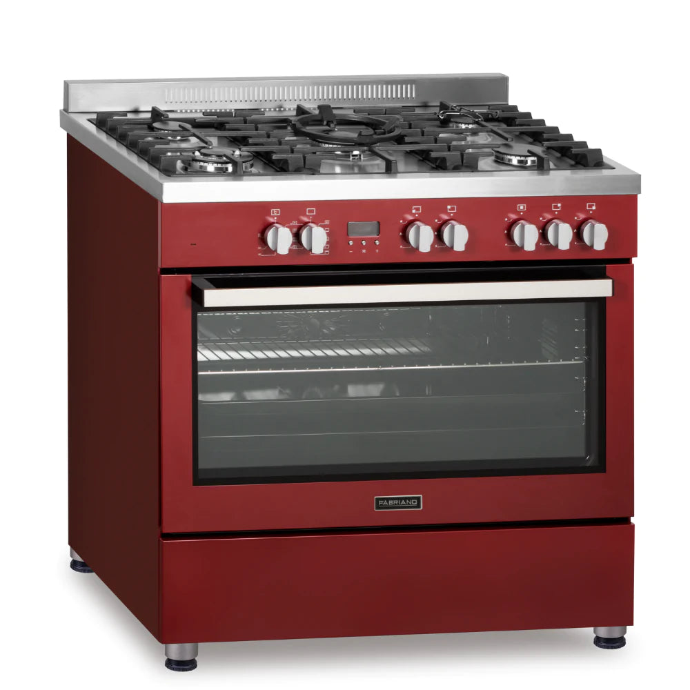 Fabriano 90cm, 5 Gas Burners + Electric Oven Free Standing Cooker F9P50E10-RDS