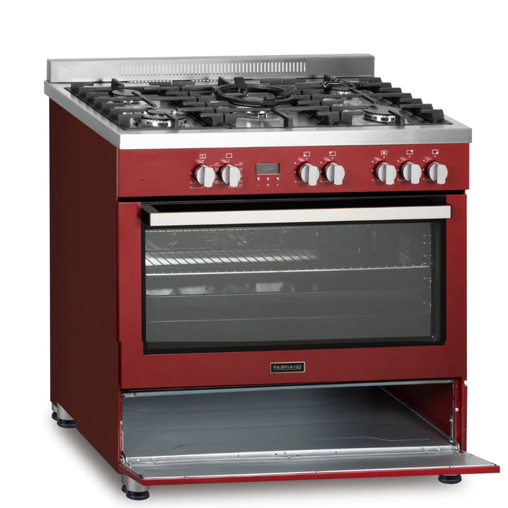 Fabriano 90cm, 5 Gas Burners + Electric Oven Free Standing Cooker F9P50E10-RDS