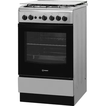 Indesit 50cm, 4 Gas Burners + Electric Oven Free Standing Cooker I5GG1G X EX