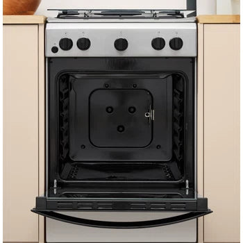 Indesit 50cm, 4 Gas Burners + Electric Oven Free Standing Cooker I5GG1G X EX